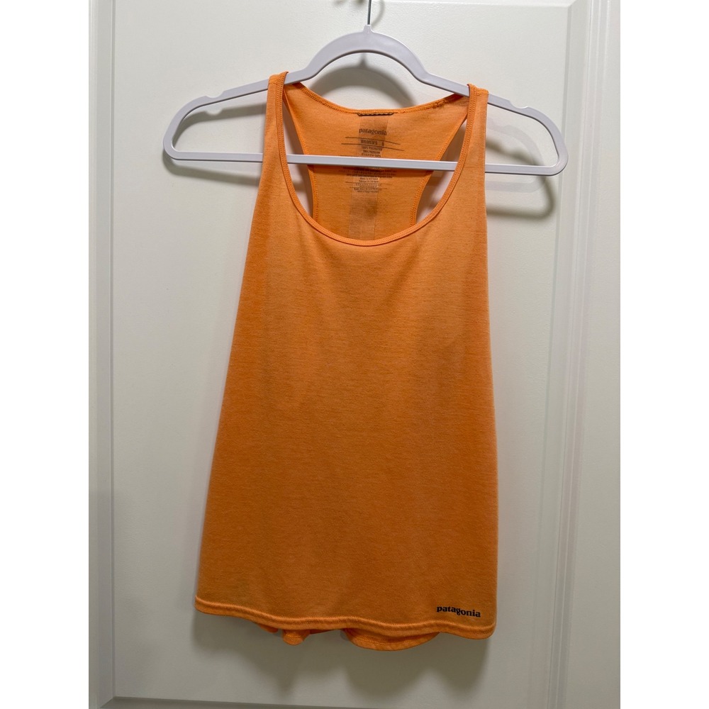 Patagonia Capilene Cool Daily Tank Top Womens Small Orange Heather Racerback